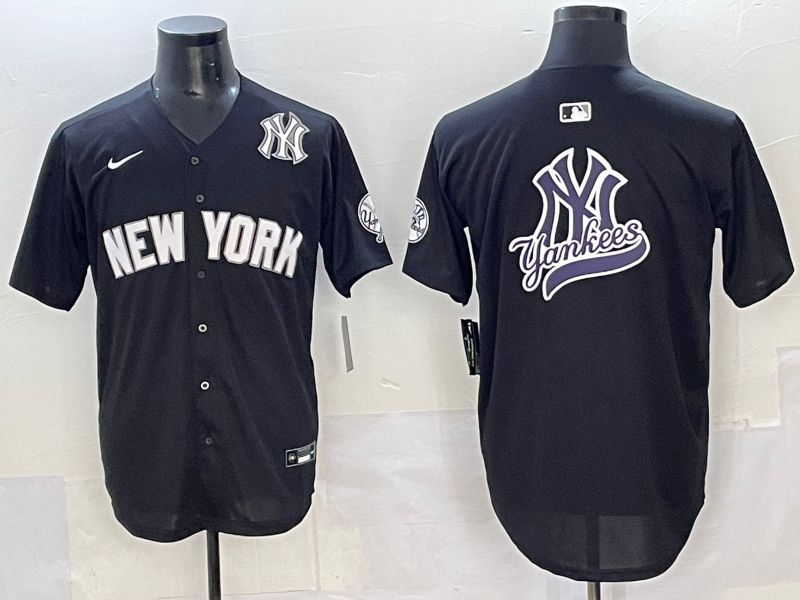 Men 2025 New York Yankees Blank Black Nike MLB Jersey style 0024->new york yankees->MLB Jersey
